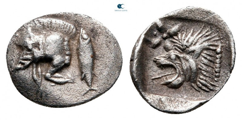 Mysia. Kyzikos circa 525-475 BC. 
Hemiobol AR

10 mm, 0,36 g



very fine