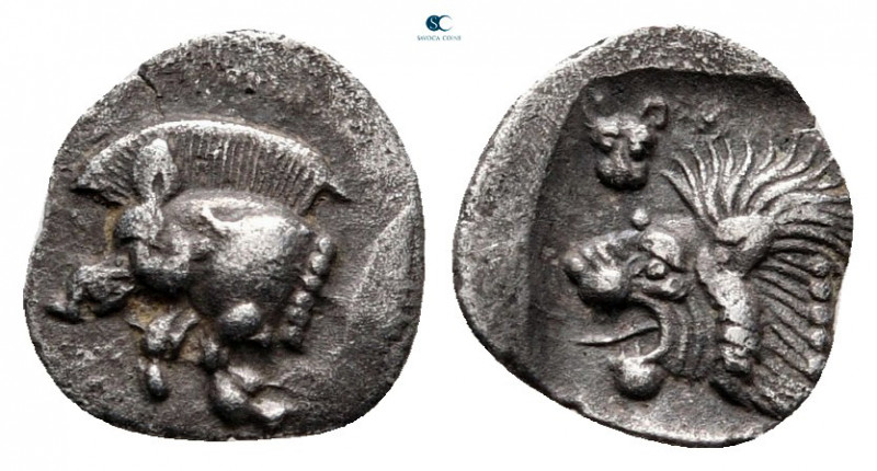 Mysia. Kyzikos circa 525-475 BC. 
Hemiobol AR

9 mm, 0,31 g



good very ...