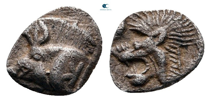 Mysia. Kyzikos circa 525-475 BC. 
Hemiobol AR

8 mm, 0,26 g



very fine