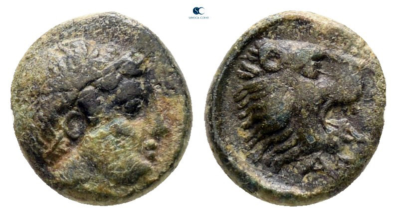Troas. Antandros circa 350-340 BC. 
Bronze Æ

8 mm, 0,62 g



very fine