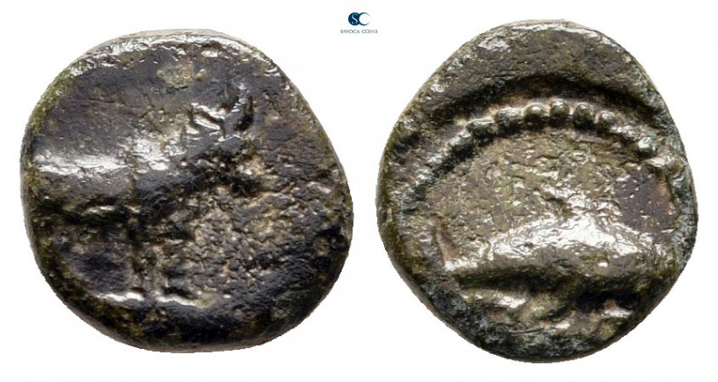Caria. Keramos circa 400-300 BC. 
Bronze Æ

9 mm, 0,87 g



very fine