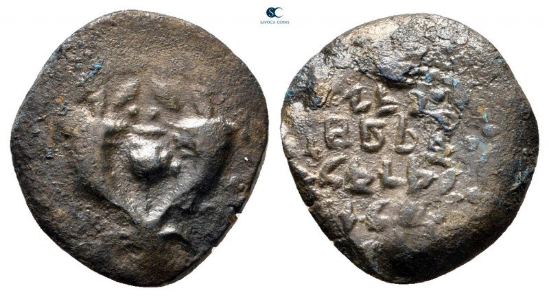 Judaea. Jerusalem. John Hyrcanus I 135-104 BC. 
Prutah Æ

13 mm, 1,62 g


...