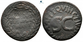 Augustus 27 BC-AD 14. T. Quinctius, moneyer.. Rome. As Æ