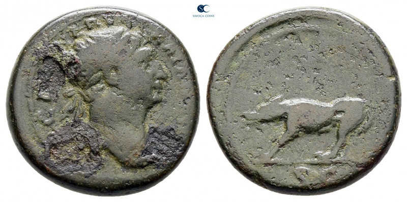 Trajan AD 98-117. Rome
Quadrans Æ

17 mm, 3,39 g



fine