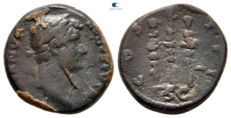 Hadrian AD 117-138. Rome
Semis Æ

17 mm, 3,91 g



nearly very fine