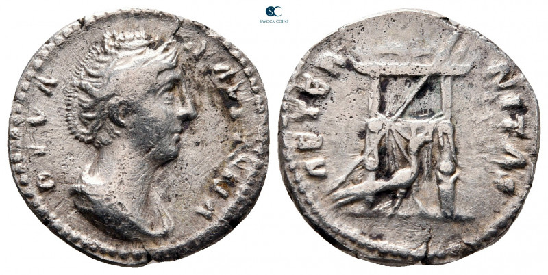 Diva Faustina I AD 140-141. Rome
Denarius AR

18 mm, 2,74 g



nearly ver...