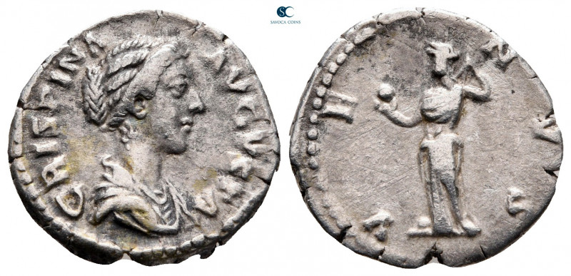 Crispina. Augusta AD 178-182. Rome
Denarius AR

18 mm, 2,81 g



very fin...