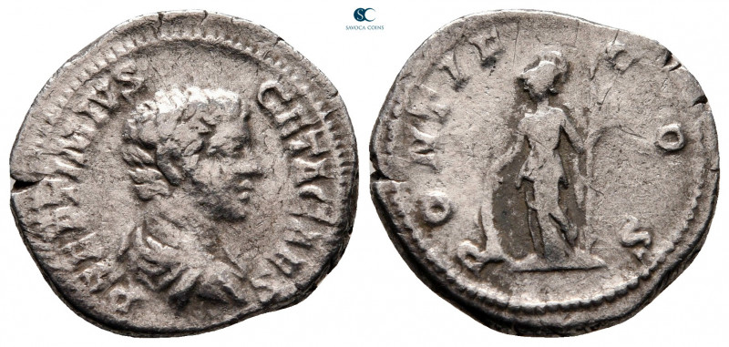 Geta, as Caesar AD 197-209. Rome
Denarius AR

20 mm, 2,45 g



nearly ver...