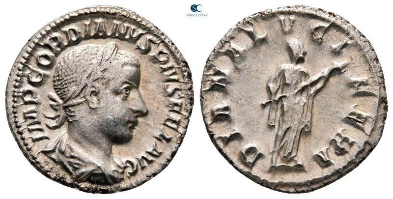 Gordian III AD 238-244. Rome
Denarius AR

18 mm, 2,93 g



very fine