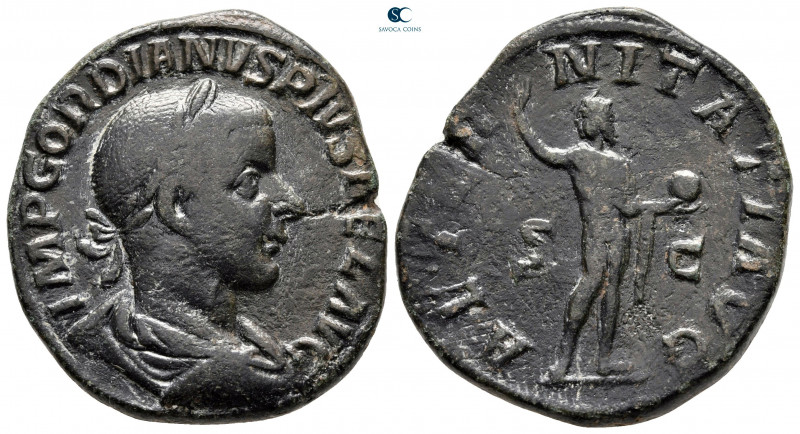 Gordian III AD 238-244. Rome
Sestertius Æ

32 mm, 19,30 g



very fine
