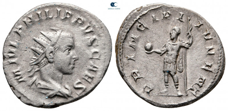 Philip II, as Caesar AD 244-246. Rome
Antoninianus AR

23 mm, 3,63 g



v...