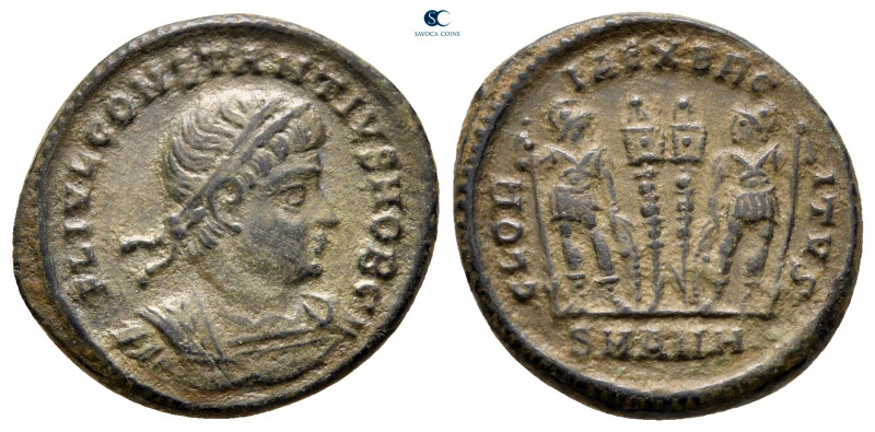 Constantius II, as Caesar AD 337-347. Antioch
Follis Æ

17 mm, 2,91 g



...