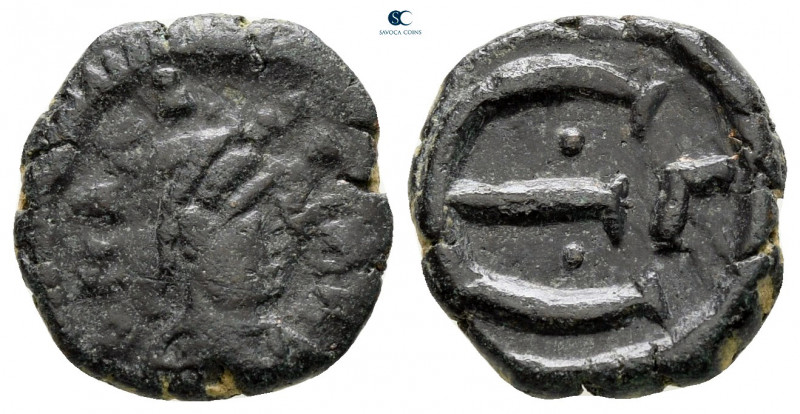 Anastasius I AD 491-518. Constantinople
Pentanummium Æ

15 mm, 2,13 g



...