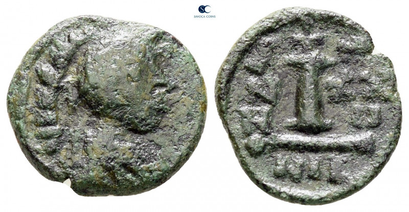 Justinian I AD 527-565. Nikomedia
Decanummium Æ

14 mm, 1,64 g



very fi...