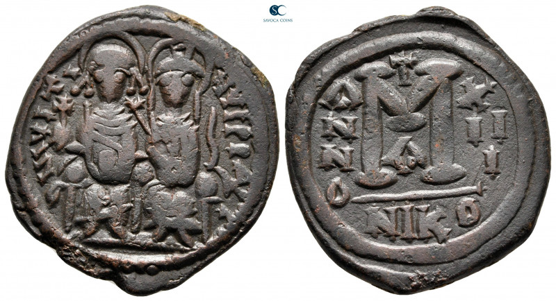 Justin II and Sophia AD 565-578. Nikomedia
Follis or 40 Nummi Æ

31 mm, 12,45...