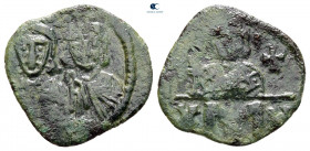 Constantine V Copronymus, with Leo IV and Leo III AD 741-775. Constantinople. Follis or 40 Nummi Æ
