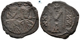 Nicephorus I, with Stauracius AD 802-811. Constantinople. Follis or 40 Nummi Æ
