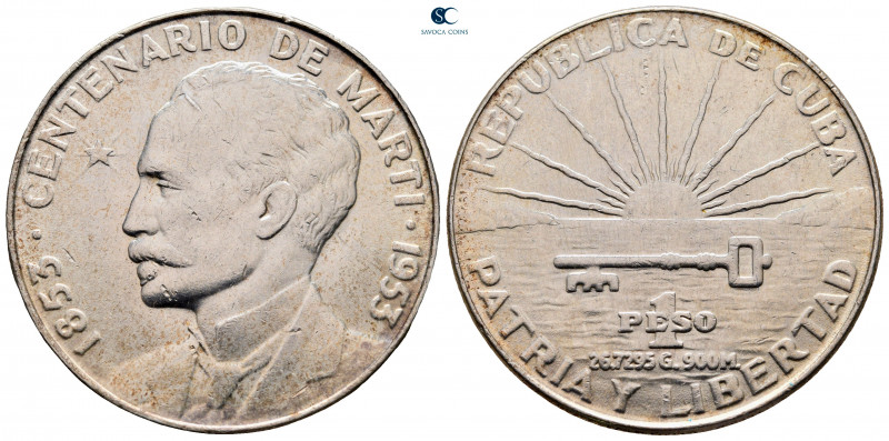Cuba. AD 1853-1953.
1 Peso

38 mm, 26,75 g



very fine