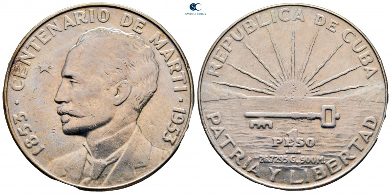 Cuba. AD 1853-1953.
1 Peso

38 mm, 26,72 g



very fine