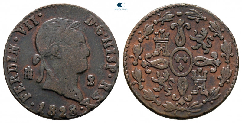 Spain. Ferdinando VII AD 1808-1833.
2 Maravedis Æ

19 mm, 2,34 g



very ...