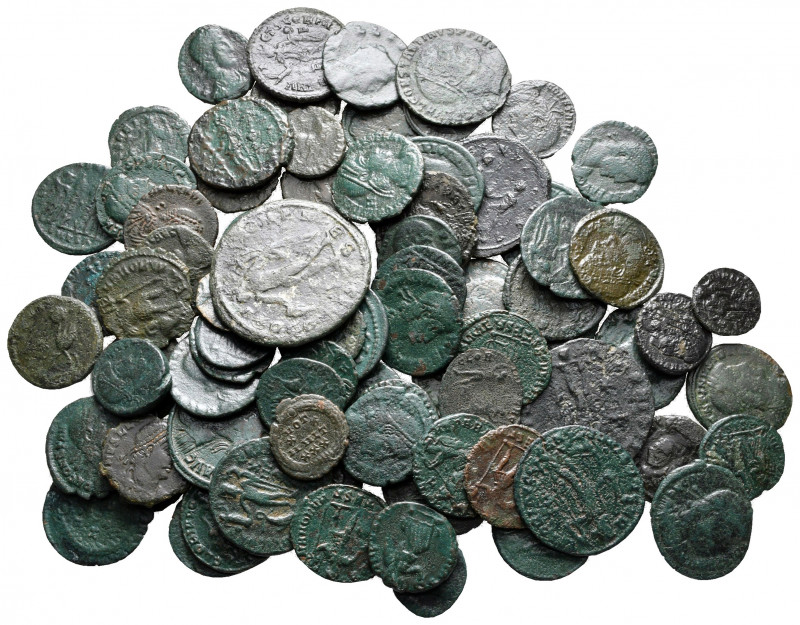 Lot of ca. 79 late roman bronze coins / SOLD AS SEEN, NO RETURN!

fine