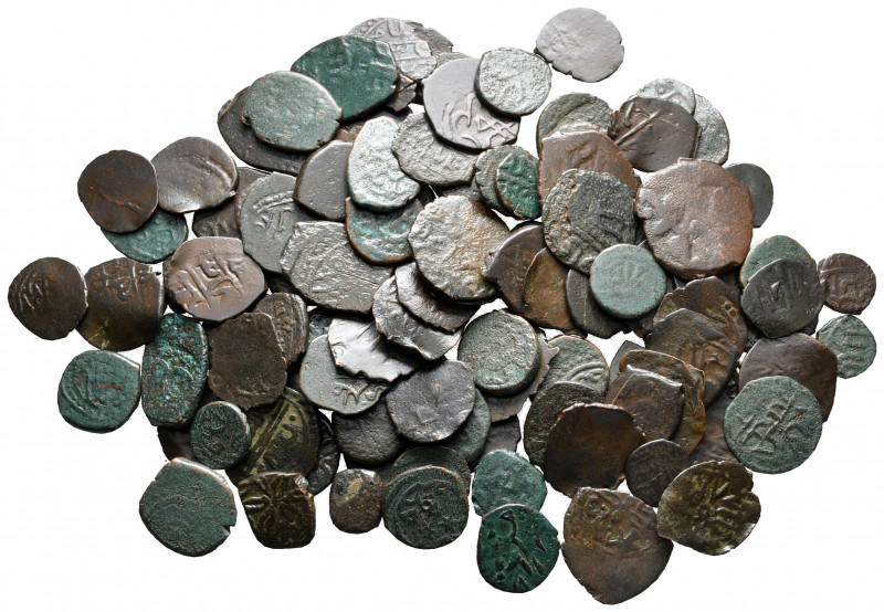 Lot of ca. 108 islamic bronze coins / SOLD AS SEEN, NO RETURN!

fine