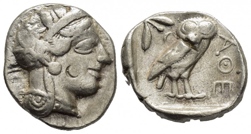 ATTICA. Athens.(Circa 454-404 BC).Tetradrachm.

Obv : Helmeted head of Athena to...