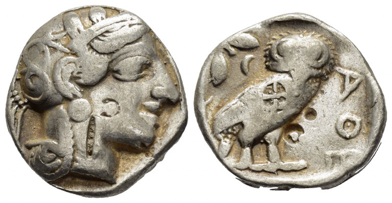 ATTICA. Athens.(Circa 454-404 BC).Tetradrachm.

Obv : Helmeted head of Athena to...