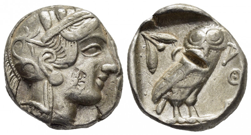 ATTICA. Athens.(Circa 454-404 BC).Tetradrachm.

Obv : Helmeted head of Athena to...