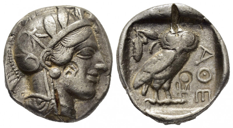 ATTICA. Athens.(Circa 454-404 BC).Tetradrachm.

Obv : Helmeted head of Athena to...