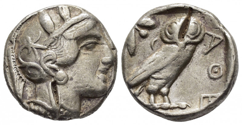 ATTICA. Athens.(Circa 454-404 BC).Tetradrachm.

Obv : Helmeted head of Athena to...
