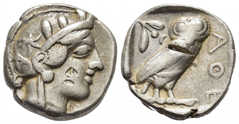ATTICA. Athens.(Circa 454-404 BC).Tetradrachm.

Obv : Helmeted head of Athena to...
