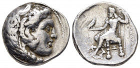 KINGS of MACEDON. Alexander III.(336-323 BC).Tetradrachm.

Obv : Head of Herakles right, wearing lion skin.

Rev : AΛΕΞΑΝΔΡΟY ΒΑΣΙΛΕΩΣ.
Zeus seat...