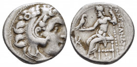 KINGS of MACEDON. Alexander III.(336-323 BC).Kolophon.Drachm.

Obv : Head of Herakles right, wearing lion skin.

Rev : AΛΕΞΑΝΔΡΟΥ.
Zeus seated le...