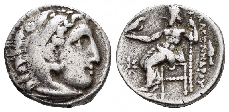 KINGS of MACEDON. Alexander III.(336-323 BC).Kolophon.Drachm.

Obv : Head of H...