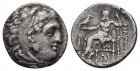 KINGS of MACEDON. Philip III.(336-323 BC).Sardes.Drachm.

Obv : Head of Herakles right, wearing lion skin.

Rev : ΦΙΛΙΠΠΟΥ.
Zeus seated left on t...