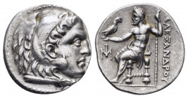 KINGS of MACEDON.Alexander III.(336-323 BC).Miletos.Drachm.

Obv : Head of Herakles to right, wearing lion skin.

Rev : AΛEΞANΔPOY.
Zeus seated l...