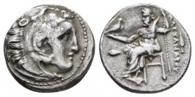KINGS of MACEDON.Alexander III.(336-323 BC).Kolophon.Drachm.

Obv : Head of Herakles right, wearing lion skin.

Rev : ΑΛΕΞΑΝΔΡΟΥ.
Zeus seated lef...