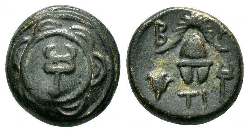 KINGS of MACEDON.Alexander III.(336-323 BC).Sardes.Ae.

Obv : Macedonian shield ...