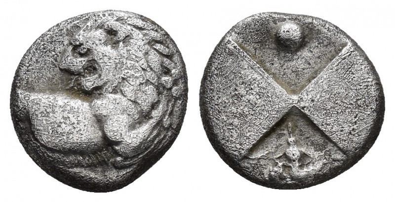 THRACE.Chersonesos.(Circa 350-330 BC.).Hemidrachm. 

Obv : Forepart of lion righ...
