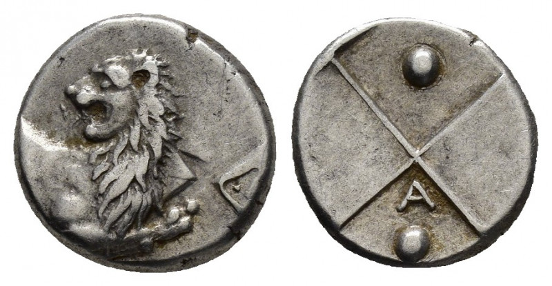 THRACE.Chersonesos.(Circa 350-330 BC.).Hemidrachm. 


Obv : Forepart of lion rig...