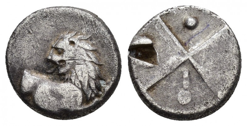 THRACE.Chersonesos.(Circa 350-330 BC.).Hemidrachm. 

Obv : Forepart of lion righ...