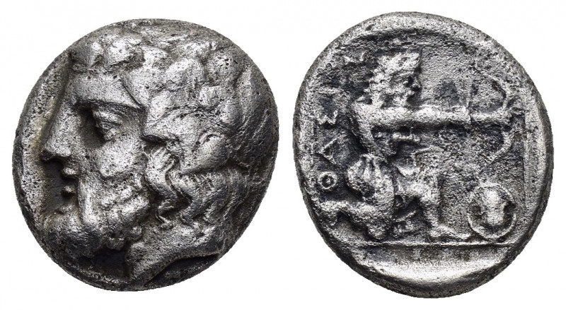 ISLANDS of THRACE.Thasos.(Circa 411-340 BC).Drachm.

Obv : Wreathed head of Dion...