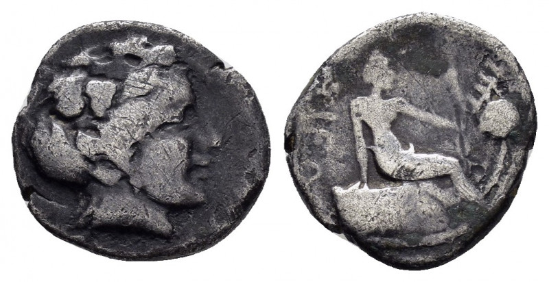 EUBOEA.Histiaea.(Circa 196-146 BC).Tetrobol.

Obv : Head of nymph Histiaea to ri...