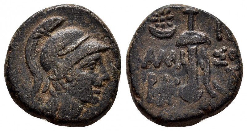 PONTOS.Amisos.Time of Mithradates VI.(Circa 111-90 BC).Ae.

Obv : Helmeted head ...