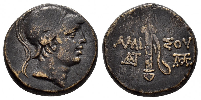 PONTOS.Amisos.Time of Mithradates VI.(Circa 111-90 BC).Ae.

Obv : Helmeted head ...