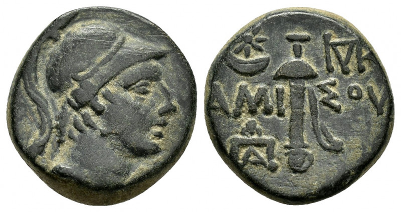 PONTOS.Amisos.Time of Mithradates VI.(Circa 111-90 BC).Ae.

Obv : Helmeted head ...