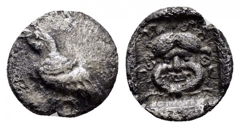 TROAS. Abydos.(Circa 480-450 BC).Obol.

Obv : Eagle standing to left.

Rev : Fac...