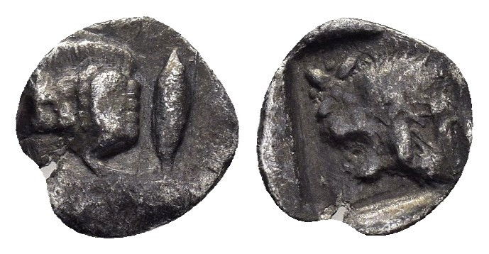 MYSIA. Kyzikos.(Circa 525-475 BC).Obol

Obv: Forepart of boar left, E (retrograd...