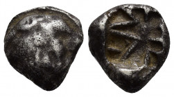 MYSIA.Parion.(5th century BC).Drachm . 

Obv : Facing gorgoneion with large ears and protruding tongue.

Rev : Irregular pattern within quadripartite ...